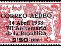 Spain - 1938 - Quijote - 2,50 + 10 CTS - Red - Spain, Quijote - Edifil 756 - Aniv. de la Republica - 0